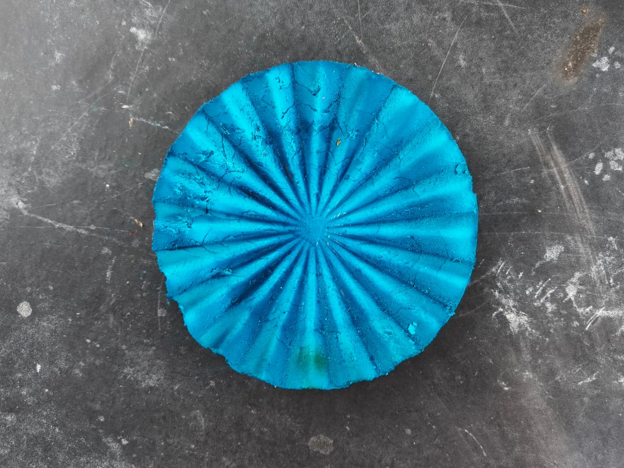 blue origami circle